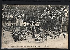 Carte postale Dax, Place Saint-Pierre, le Marché