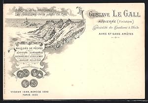 Lithographie Audierne, Gustave Le Gall, Les Sardines de la pointe du Raz, Ölsardinen