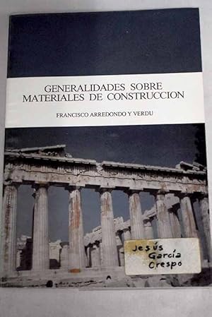 Seller image for Generalidades sobre materiales de construccin for sale by Alcan Libros