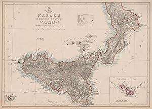 Naples Southern Portion and Sicily; Inset map of The Maltese Islands