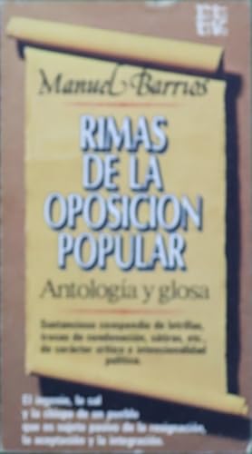 Imagen del vendedor de Rimas de la oposicin popular (antologa y glosa). a la venta por Librera Alonso Quijano