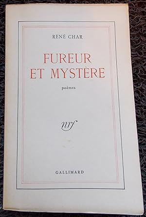 Seller image for Fureur et mystre. Pomes. for sale by Le Cabinet d'Amateur