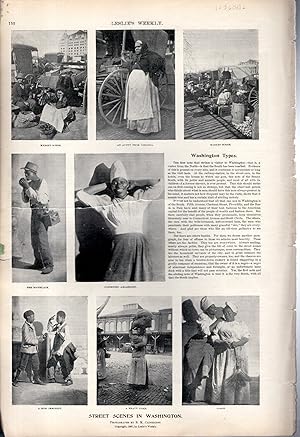 Seller image for PRINT: "Street Scenes in Washington: Washington Types". .photos from Leslie's Weekly Newspaper, March 11, 1897 for sale by Dorley House Books, Inc.