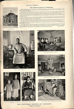 Bild des Verkufers fr PRINT: "Some Picturesque Residents of Washington: Oriental Legations". .photos from Leslie's Weekly Newspaper, March 11, 1897 zum Verkauf von Dorley House Books, Inc.