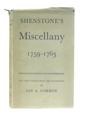 Seller image for Shenstone's Miscellany 1759-1763 for sale by World of Rare Books