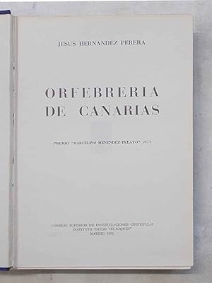 Bild des Verkufers fr Orfebreria de Canarias. zum Verkauf von S.B. Il Piacere e il Dovere