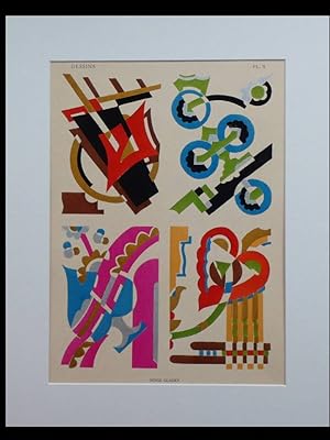 SERGE GLADKY, POCHOIR ART DECO - 1929 - ART ABSTRAIT