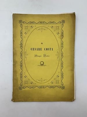 Bild des Verkufers fr Al chiarissimo Professore Cesare Costa che mirabilmente architetto' il Teatro Comunale di Reggio i concittadini zum Verkauf von Coenobium Libreria antiquaria