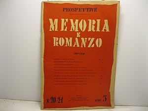 Prospettive. Direttore Curzio Malaparte. Memoria e romanzo. N. 20-21, anno VI, 15 agosto-15 sette...