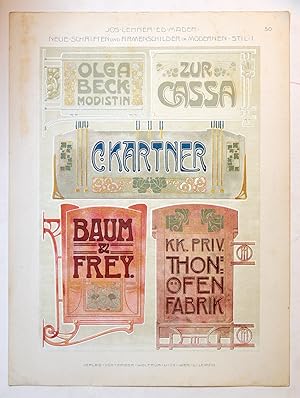 Immagine del venditore per NEUE SCHRIFTEN und FIRMENSCHILDER im MODERN STIL 1 (New Fonts and Business Signs in the Modern Style) Pl. 50 venduto da Librairie l'Art et l'Affiche