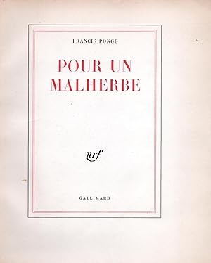 Seller image for Pour un Malherbe. for sale by Librairie Jean-Yves Lacroix