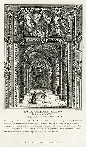 Inside of the Duke's Theater in Lincoln's Inn Fields as it appeared in the Reign of King Charles II