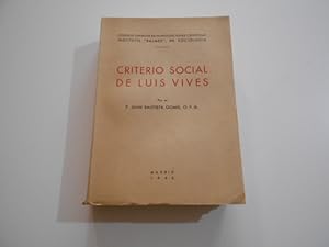 Image du vendeur pour Criterio social de Luis Vives mis en vente par Librera Camino Bulnes