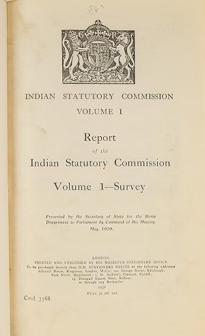 Bild des Verkufers fr Indian Statutory Commission, Volumes I-III, 3 vols. in 2 books zum Verkauf von The Lawbook Exchange, Ltd., ABAA  ILAB