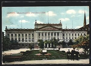 Bild des Verkufers fr Ansichtskarte Leipzig, Augustusplatz und Universitt zum Verkauf von Bartko-Reher