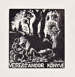 Imagen del vendedor de Ex Libris Vepress Andor Knyve" - Exlibris ex-libris Baum tree Ungarn Hungary bookplate a la venta por Antiquariat Steffen Vlkel GmbH