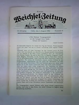 Bild des Verkufers fr Kleine Weichsel-Zeitung - Mitteilungen des Heimatkreistages, 14. Jahrgang 1982, Nummer 4, (Celle, den 1. August) zum Verkauf von Celler Versandantiquariat