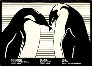 Ansichtskarte / Postkarte Greenpeace, Pinguine, Antarktika, Tierschutz, Umweltschutz
