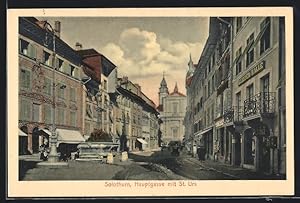 Ansichtskarte Solothurn, Hauptgasse mit St. Urs