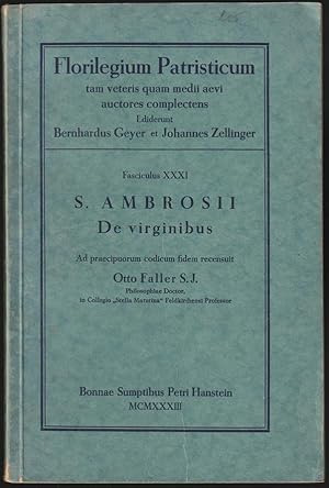 Bild des Verkufers fr S. Ambrosii De virginibus. Ad praecipuorum codicum fidem recensuit Otto Faller S.J. zum Verkauf von Antiquariat Dennis R. Plummer