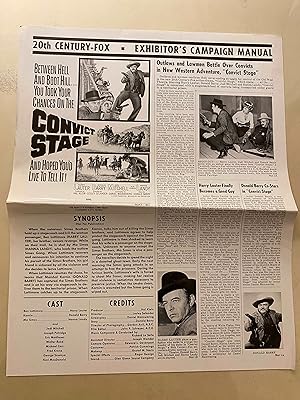 Seller image for Convict Stage Pressbook 1965 Harry Lauter, Don 'Red' Barry for sale by AcornBooksNH