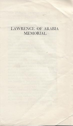 Lawrence of Arabia Memorial Pamphlet