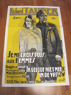 "Je ne crois plus aux femmes - Ik geloof niet meer in de vrouw" Originalfilmplakat gelb. Grafik v...