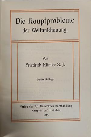 Imagen del vendedor de Die Hauptprobleme der Weltanschauung. a la venta por Antiquariat Bookfarm