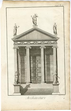 Bild des Verkufers fr Antique Print-ARCHITECTURE-COLUMN-IONIAN PORTICO-PLATE 6-Benard-Diderot-1751 zum Verkauf von Pictura Prints, Art & Books