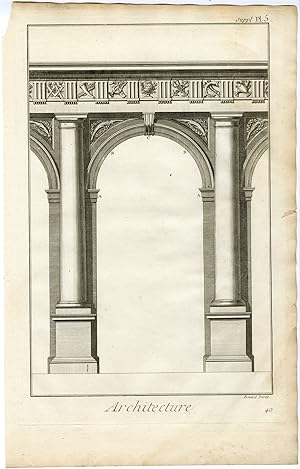 Bild des Verkufers fr Antique Print-ARCHITECTURE-COLUMN-DORIAN ORDER-ARCH-Benard-Diderot-1751 zum Verkauf von Pictura Prints, Art & Books