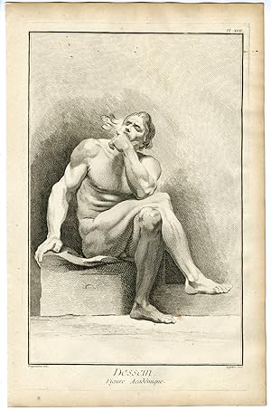Bild des Verkufers fr Antique Print-ART SCHOOL-TEACHING-MODEL-ACADEMIC-Benard-Diderot-1751 zum Verkauf von Pictura Prints, Art & Books