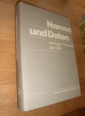 Bild des Verkufers fr Namen und Daten wichtiger Personen der DDR zum Verkauf von Dipl.-Inform. Gerd Suelmann