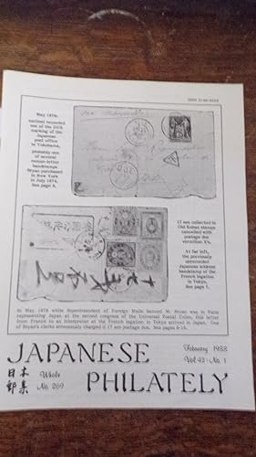 Seller image for Japanese Philately Volume 43 No 1: February 1988 for sale by Tilly's Bookshop