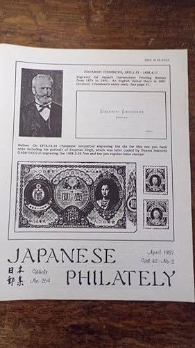Seller image for Japanese Philately Volume 42 No 2: April 1987 for sale by Tilly's Bookshop