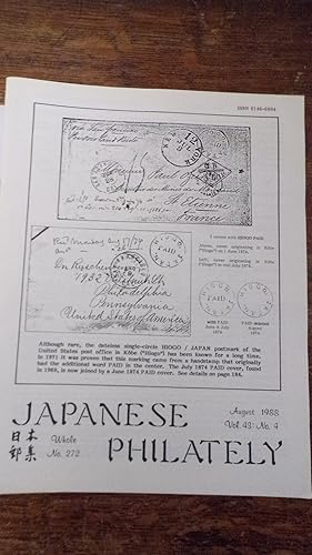 Seller image for Japanese Philately Volume 43 No 4: August1988 for sale by Tilly's Bookshop