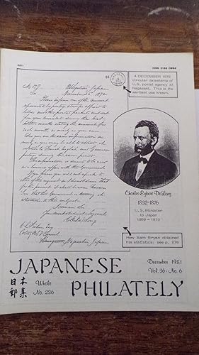 Seller image for Japanese Philately Volume 36 No 6: December 1981 for sale by Tilly's Bookshop