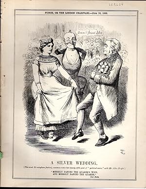 Seller image for ENGRAVING: "Silver Wedding" (Punch, or the London Charivari) engraving from Punch Magazine, June 16, 1883 for sale by Dorley House Books, Inc.