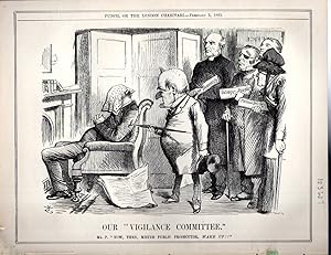 Seller image for ENGRAVING: "Our 'Vigilance Committee" (Punch, or the London Charivari) engraving from Punch Magazine, February 3, 1883 for sale by Dorley House Books, Inc.