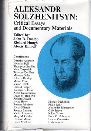 Imagen del vendedor de Aleksandr Solzhenitsyn: Critical Essays and Documentary Materials a la venta por Dorley House Books, Inc.