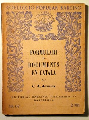 Imagen del vendedor de FORMULARI de DOCUMENTS en CATAL - Barcelona 1931 a la venta por Llibres del Mirall