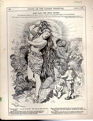 Seller image for ENGRAVING: "Our plea for Open Spaces" (Punch, or the London Charivari) engraving from Punch Magazine, June 9, 1883 for sale by Dorley House Books, Inc.