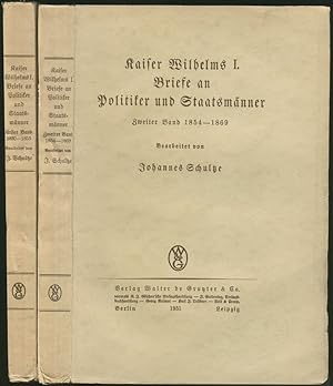 Seller image for Briefe an Politiker und Staatsmnner 1830-1869. Bearbeitet von Johannes Schultze. 2 Bnde. for sale by Schsisches Auktionshaus & Antiquariat