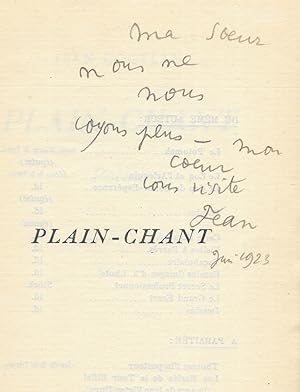 Image du vendeur pour Plain-chant mis en vente par Librairie Walden