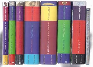 Imagen del vendedor de EIGHT Volumes: Harry Potter and the Philosopher's Stone ( AKA: Sorcerer's Stone ); Chamber of Secrets; Prisoner of Azkaban; Goblet of Fire; Order of Phoenix; Half Blood Prince; Deathly Hallows book 1 2 3 4 5 6 7 & Tales of Beedle the Bard ( Philosophers ) a la venta por Leonard Shoup