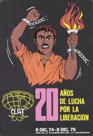 Ansichtskarte / Postkarte 20 Años de Lucha por la Liberación, CLAT, Central Latinoamericana de Tr...