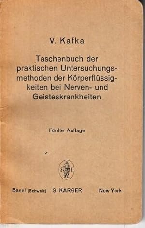 Bild des Verkufers fr Taschenbuch der praktischen Untersuchungsmethoden der Krperflssigkeiten bei Nerven- und Geisteskrankheiten. Mit 33 Textabbildungen. Mit WIDMUNG des Autors. zum Verkauf von Antiquariat Carl Wegner