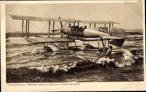 Ansichtskarte / Postkarte Französisches Marineflugzeug, Breguet Doppeldecker, I. WK