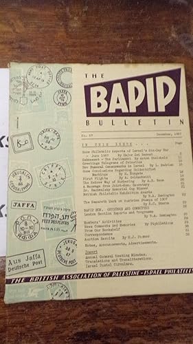 Image du vendeur pour The Bapip Bulletin No.57, December 1967 mis en vente par Tilly's Bookshop