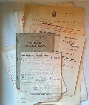 Small Selection Ephemera from Second World War, including Railway Warrant, Officers' Release book...