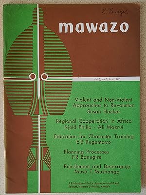 mawazo June 1972 / Susan Hacker "Violent and Non-violent Approaches to Revolution" / E B RUGUMAYO...